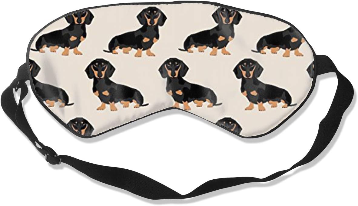 Lightweight and Comfortable Super Soft Adjustable Wiener Dog Fabric Doxie Dachshund Weiner Dog Pet Dogs Eye Mask for Sleeping Shift Work Naps Night Blindfold Eyeshade for Men and Women