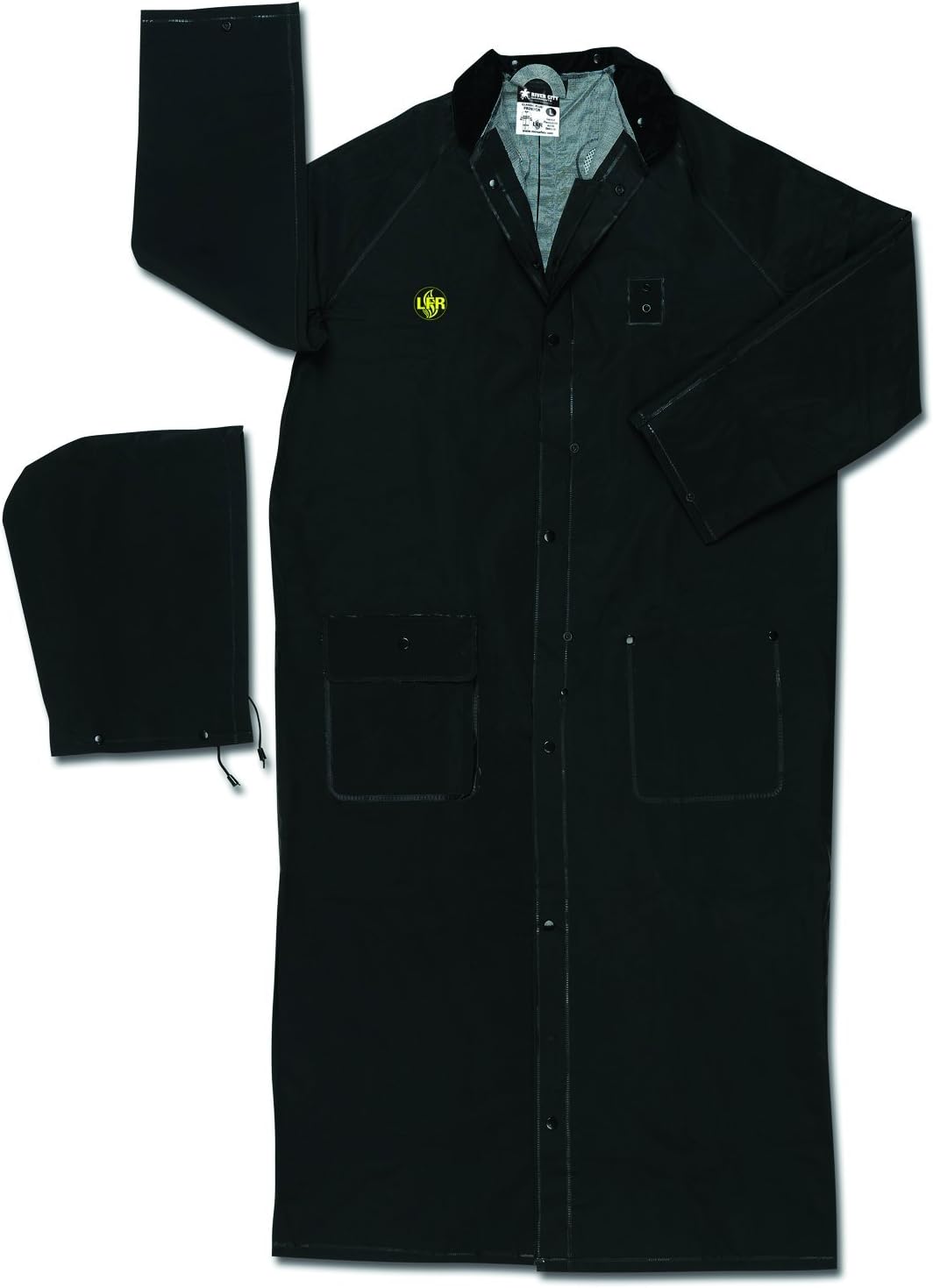MCR Safety 267CXL 60-Inch Classic Plus PVC/Polyester Corduroy Collar Ridercoat with Detached Hood, Black, X-Large: Home Improvement