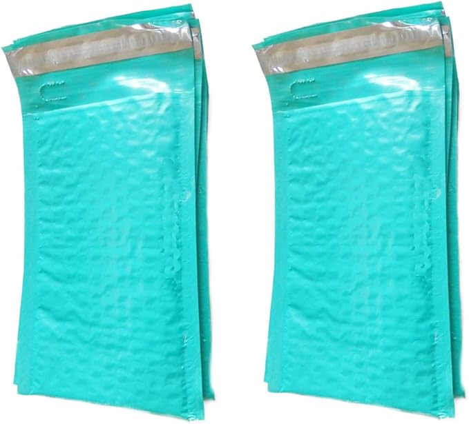 50 4x8" Teal Bubble Mailers Office Products