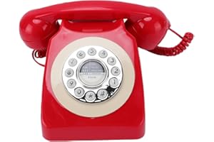 ciciglow Retro Landline Phone with Redial Buttons, Retro Corded Landline Telephone Vintage Style, Old Fashioned Phone with RJ