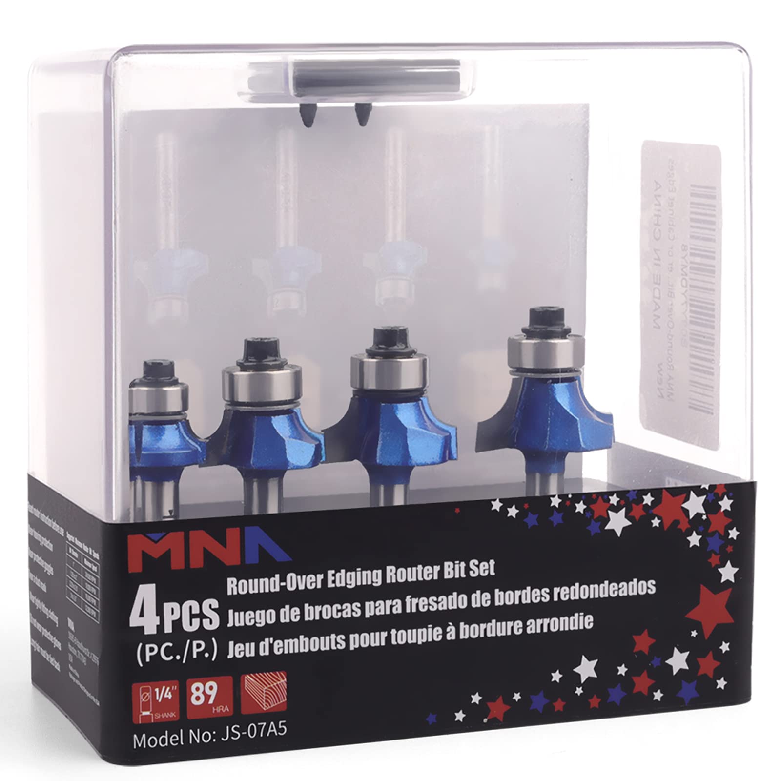 MNA Round-Over Bit 4 Pcs Set, 1/4 Inch