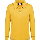 QBK Boys' Performance Polo Kids Collared Golf Shirts Long Sleeve School Uniform for 4T-16Y