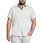 COOFANDY Big & Tall Shirts for Men Short Sleeve Button Down Casual Dress Shirts