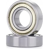 XIKE 6004ZZ Shielded Deep Groove Ball Bearings, 20x42x12 mm, 2-Pack | GCr15 Chrome Steel, ABEC-5, Double Metal Shielded, Pre-Lubricated for High-Speed Motors, Pumps &amp; Power Tools.