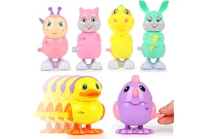 LOKIPA Easter Wind Up Toys for Kids, 6PCS Large Wind Up Easter Toys Easter Egg Hunt Easter Basket Stuffers Fillers Gift for Easter Decorations