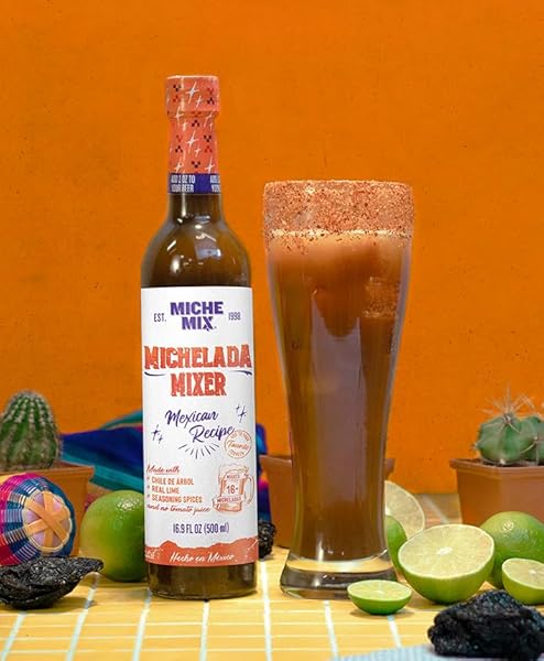 MICHE MIX MICHELADA MIXER, 16.9 FL OZ, AUTHENTIC MEXICAN RECIPE WITH CHILE DE ARBOL, REAL LIME, SEASONING SPICES, NO TOMATO JUICE