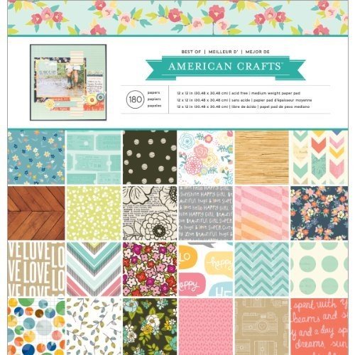 American Crafts Best of Paper Pad, 12 by 12-Inch, American Crafts