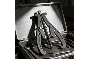 Black 3-Inch Manual Clamp Tool, 1-Piece 1 Ton Pulling Force with 2/3 Jaw Switch and 50-100mm Capacity