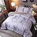 NTBED Marble Comforter Set Queen with 2 Matching Pillow Covers Lightweight Printed Quilted Microfiber Bedding Sets