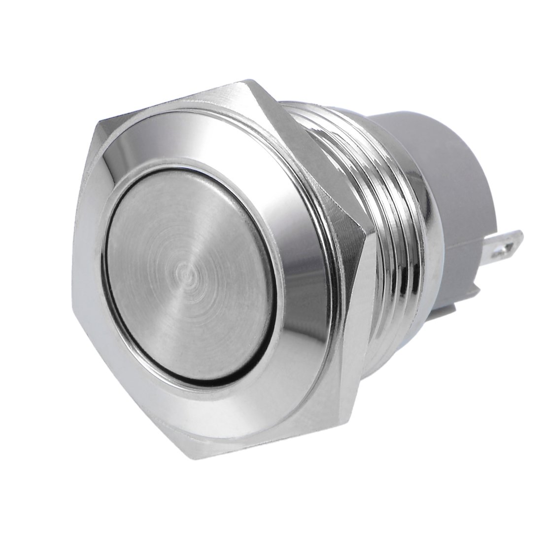 sourcing map Latching Metal Push Button Switch 16mm Mounting Dia 3A SPST 1NO 2 Terminals