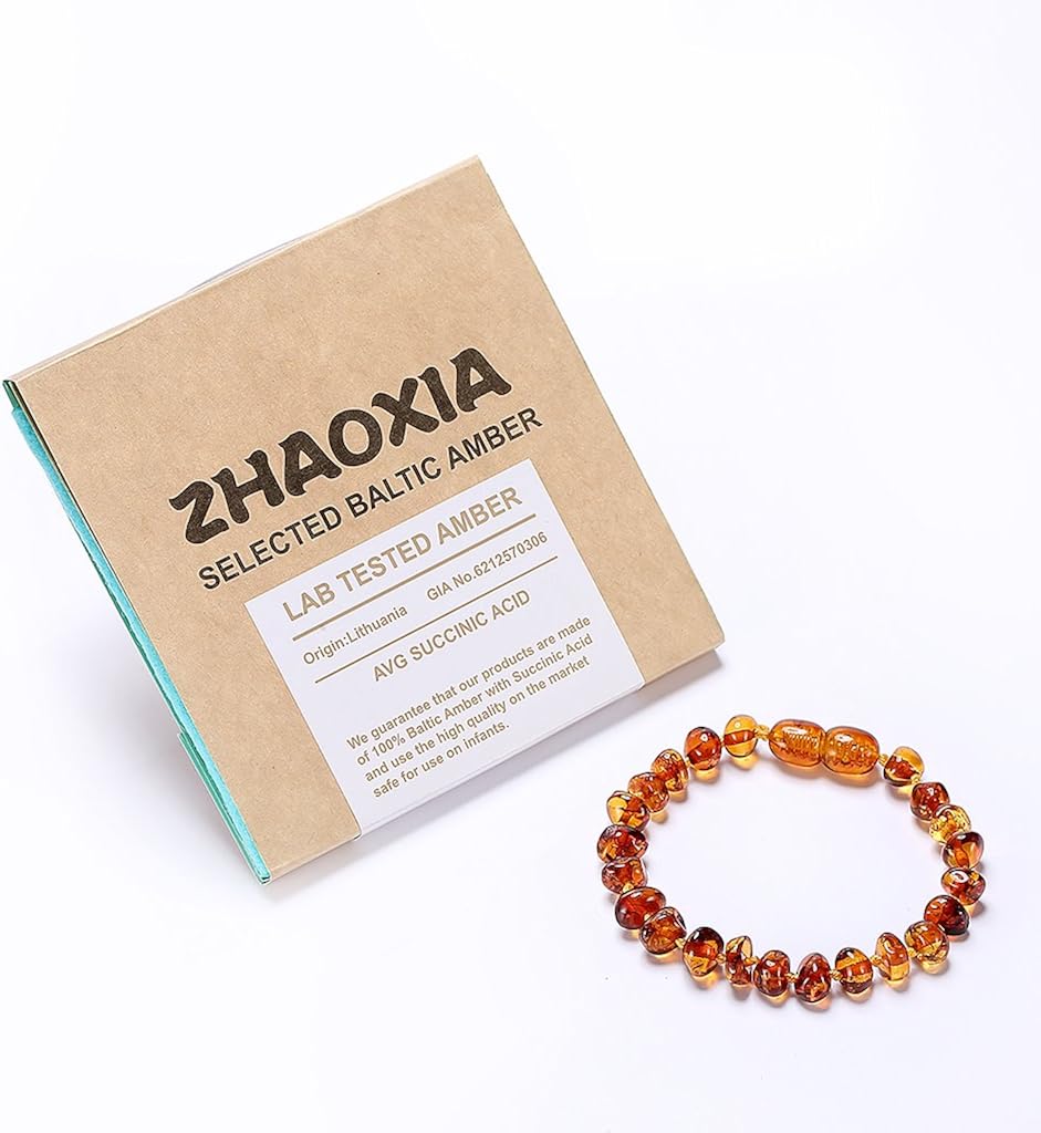 ZHAOXIA Baltic Amber Bracelets/Anklet Sizes 18cm - Cognac - Handmade Polished - Knotted Between Beads, 18 cm - Image 3