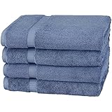 Pinzon Organic Cotton Bath Towels (4 Pack), Indigo Blue