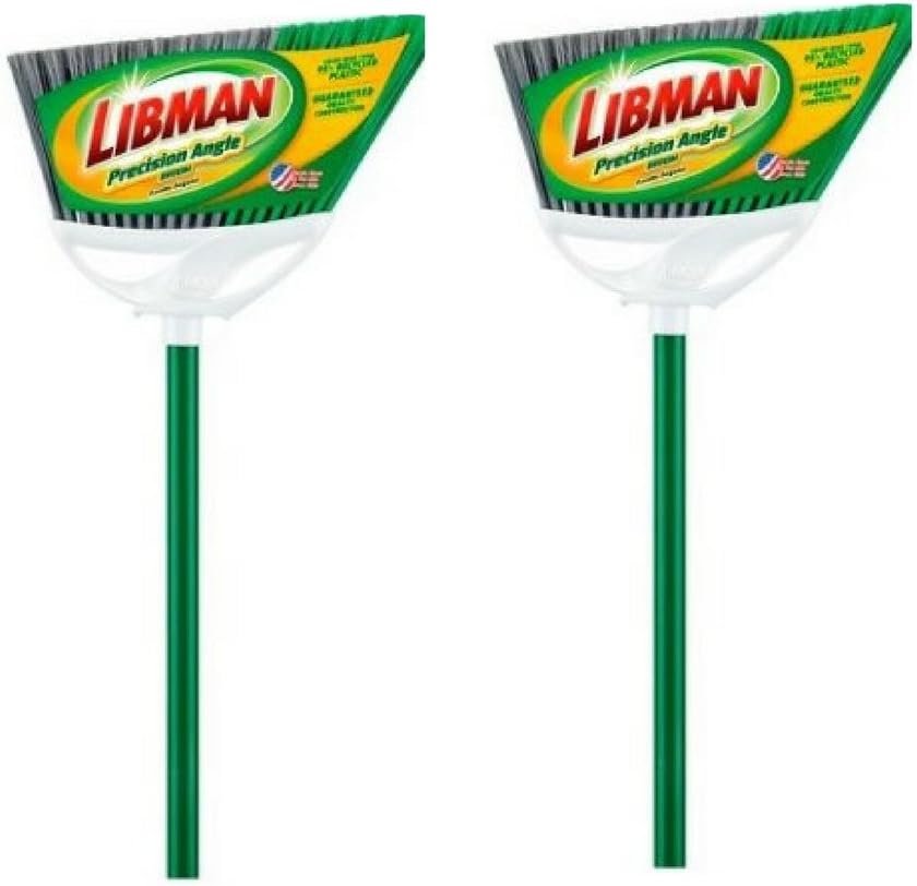 Libman 201 Precision Angle Broom with Recycled Broom Fibers, 2 Pack: Home & Kitchen