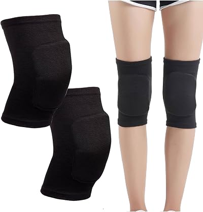 BNPHSIN 1 Pair Stretchy Dance Knee Pads Breathable Knee Protector Black