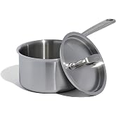 Made In Cookware - 2 Quart Stainless Steel Saucepan with Lid - 5 Ply Stainless Clad - Professional Cookware - Crafted in Italy - Induction Compatible