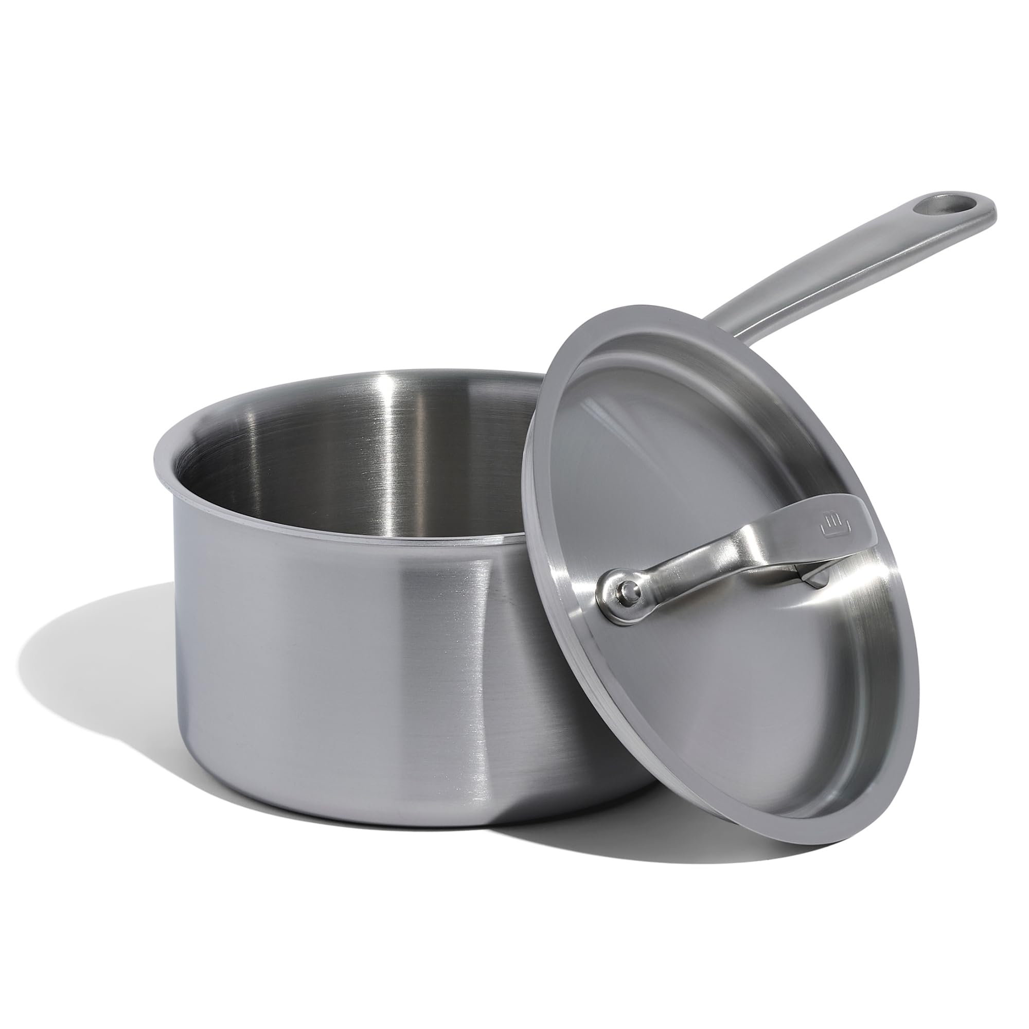 Made in Cookware - 2 Quart Stainless Steel Saucepan with Lid - 5 Ply Stainless Clad Sauce Pan - Professional Cookware - Crafted in Italy - Induction Compatible