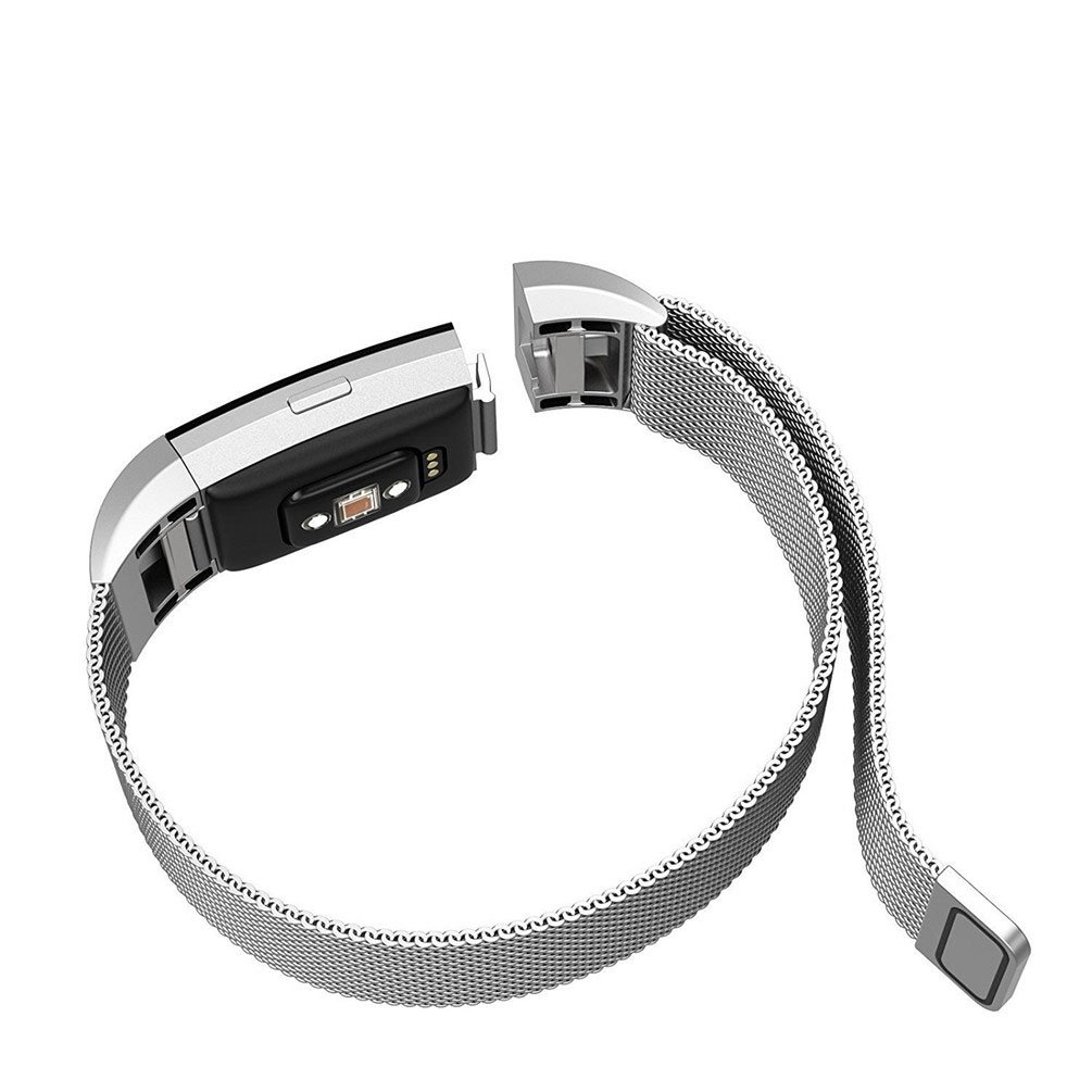 For Fitbit Charge 2 Bands,IOQSOF Milanese Loop Stainless Steel Bracelet Smart Watch Strap Newest Style Replacement Wristband for Fitbit Charge 2 Women and Men Large Small