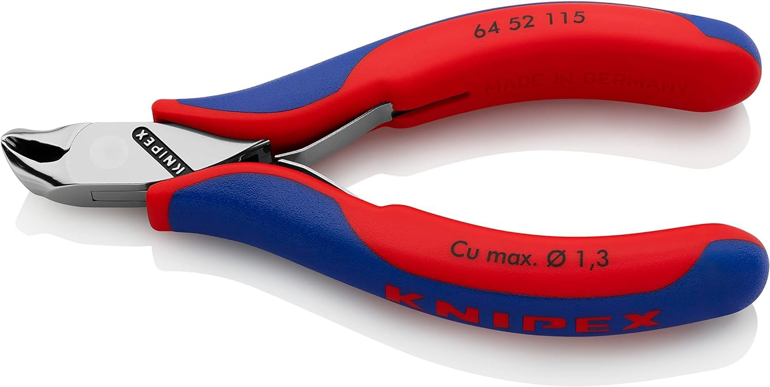 KNIPEX Electronics End Cutting Nipper with Multi-Component Handles 115 mm, 64 52 115