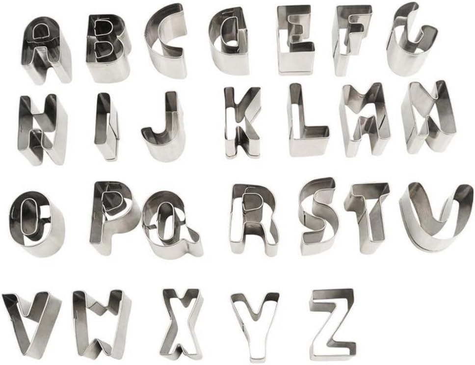 LeRan Alphabet Cookie Cutters Childrens Stainless Steel Baking Utensils Classic Cake Biscuits Craft Tools Desserts Decorations Ideal for Kids and Parents