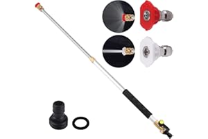 CONGDAREN 2025 Upgraded Extendable Jet Nozzle Power Washer - 2-in-1 High Pressure Washer Tool for Garden Hose, Adjustable Length 18“-32”, with Dual High-Pressure Nozzles and Hose Quick Connectors