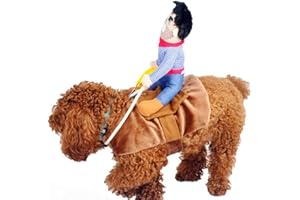 ISMARTEN Cowboy Rider Dog Costume for Dogs Outfit Knight Style with Hat Pet Costume for Halloween Day (X-Large)