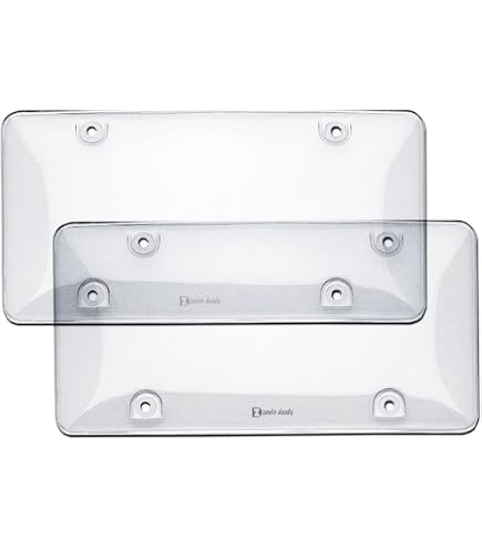 Datanly Clear License Plate Covers - 2 Pack Unbreakable Protectors With Screws - View #4