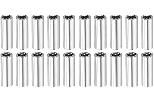 MECCANIXITY Round Coupling Nut, M4x0.7mm Female Thread 15mm Threaded Round Sleeve Connector Rod Bar Stud Tube Nut Hardware Fastener, Silver Pack of 20