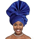 African Headwrap – Automatic Gele Pre-Tied Headscarf, Ready-to-Wear Nigerian Headpiece for Women’s Wedding & Party
