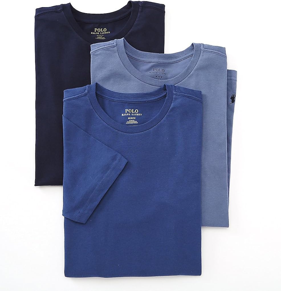 POLO RALPH LAUREN Slim Fit Crew Neck Undershirts 3Pack Blue