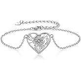 qielizhu Let Them Bracelet for Women 925 Sterling Silver Let Them Sunflower Bracelet Inspirational Jewelry Gifts for Women