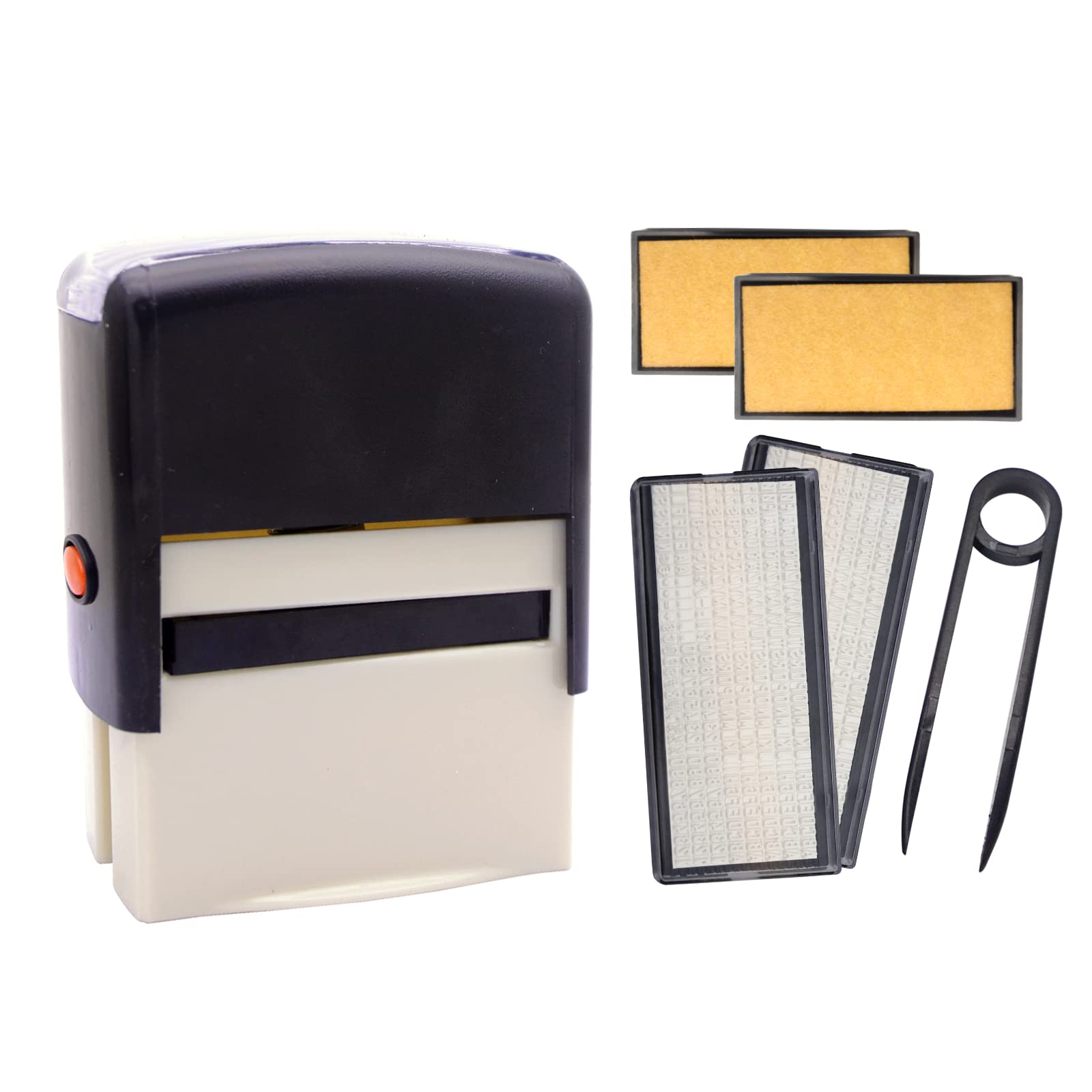 Label Stamp, Personalised Name Stamp, 5 Line 59 X 23mm Custom Phrase Dater Message Address Text Stamp, Self-Inking Business Office Teacher Stamp