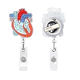 Dimeho Cardiac Badge Holder Heart Retractable Reel