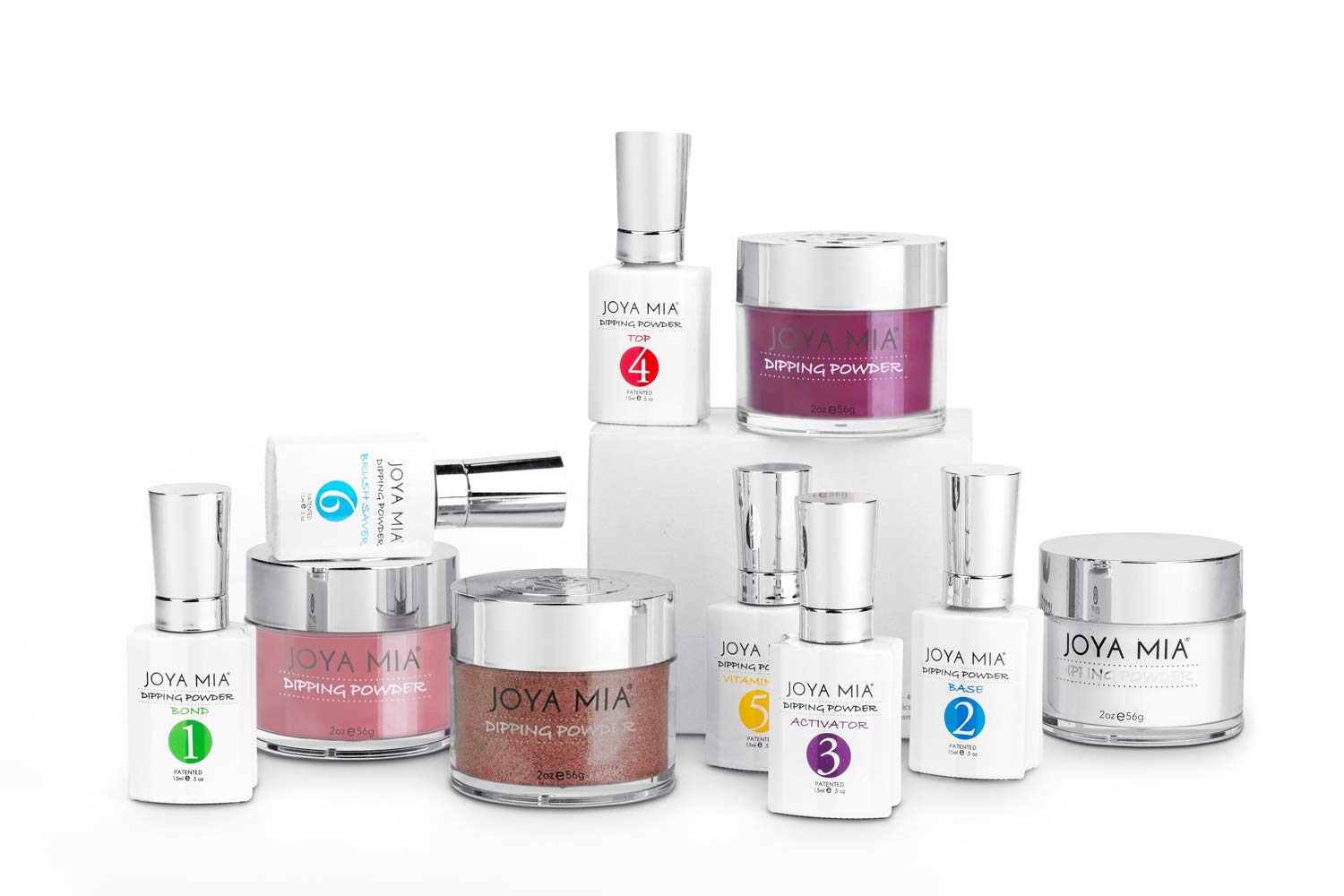 Joya Mia Beautiful Dipping Powder Starter Kit Powders,Top,Base,Activator,Bond,Vitamin Oil,Brush Saver (DPSK-039)
