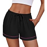 Ekouaer Womens Pajama Shorts Casual Summer Sleep Shorts Cute Printed Lounge Pj Bottoms with Drawstring & Pockets