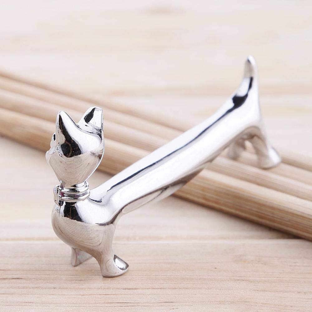 Cat Pattern Chopstick Stand, Zinc Alloy + Stainless Steel Table Chopstick Holder, for Home Restaurant