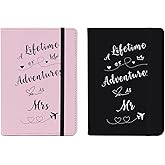 Passport Book Holder Passport Wallet for Mr and Mrs Passport Holder for Women Passport Cover Passport Case for Couples Traveling Passport Book Holder Passport Protector Bridal Shower Gifts 2PCS