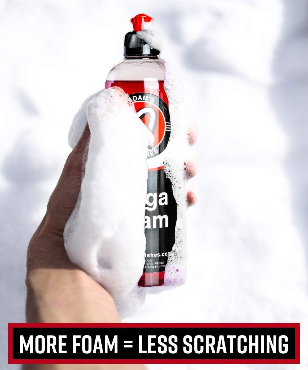 Adam’s Mega Foam Car Soap - Concentrated pH Neutral Car Wash Soap | Extreme Suds In 5 Gallon Bucket Foam Cannon Pressure Washer | Foam Gun Pad Sponge Mitt Chamois | Safe On Car Wax & Ceramic Coating: Automotive