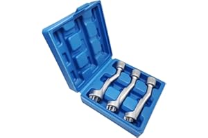 JEUCLEL 3PCS 14mm 17mm 19mm 1/2" Dr. Common Rail Injection Fuel Line Nut Socket Set, 12 Point Injection Flare Nut Wrench Open