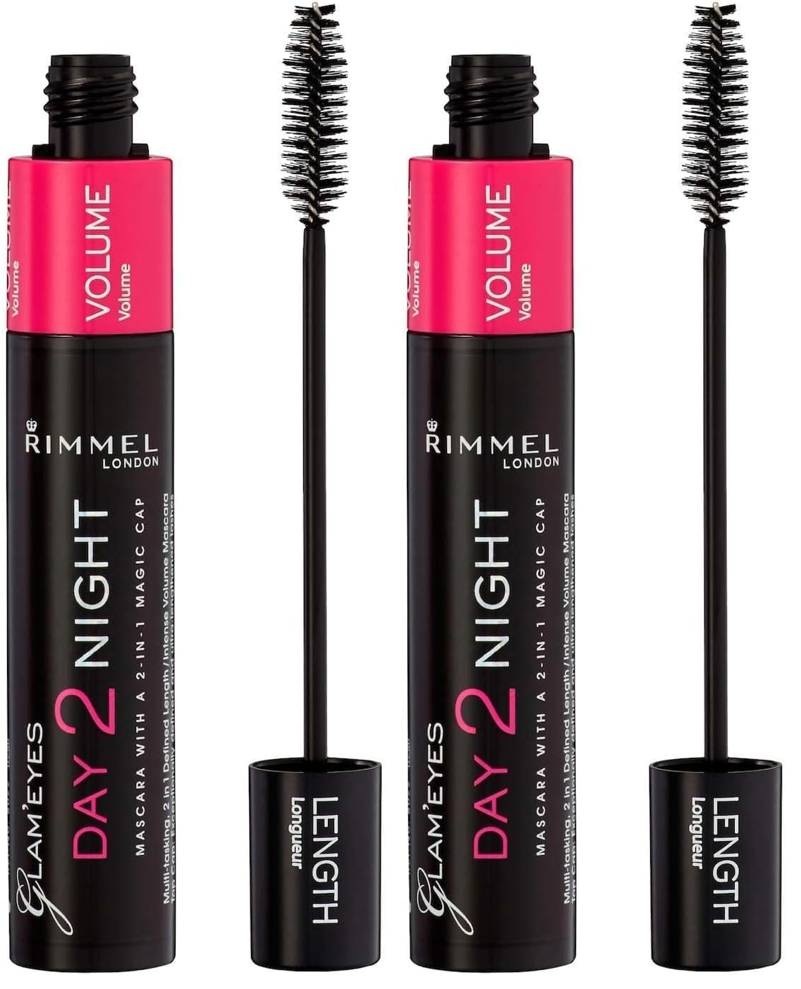 Rimmel Glam Eyes Day to Night Mascara, Black, 9.5 ml (Pack of 2)