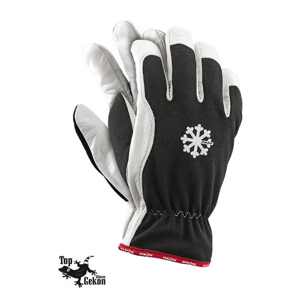Reis RLWARMER Topgekon Protective Gloves, Black-White, 10 Size, Pack of 6