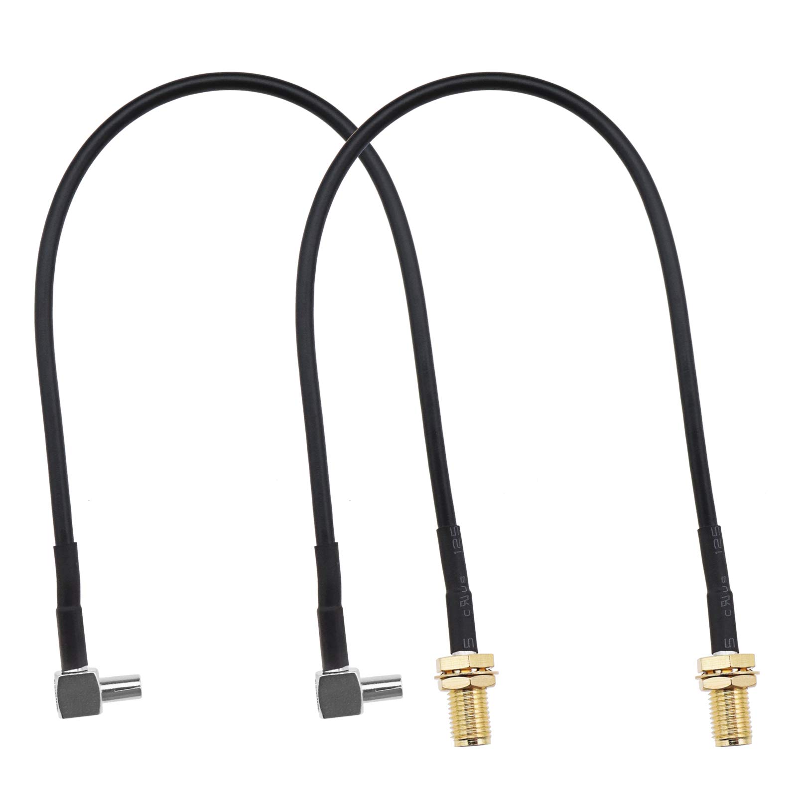Be In Your Mind 2x SMA Female to TS9 Male Right Angle Antenna Adapter Cables Pigtail Coaxial RG174 Low Loss 20cm For 4G Wifi Router Mobile Hotspots