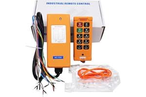 HUIXHAO 110v Industrial Wireless Remote Control Send and Receiver 10 Buttons,100m Range 360-Degree Coveragel,Anti-Interference featurele ，widely Used for Systems That Require Wireless Control.