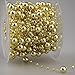 Fowod Pearl Beads Garland/Pearl String/Beaded Wire, 8 mm and 3 mm Mixed, 50 Feet Roll, Gold