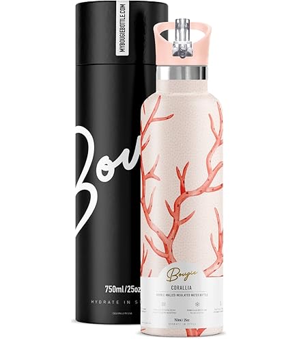 Amazon.com: Bougie Corallia Insulated Water Bottle, Gift Tube, 25