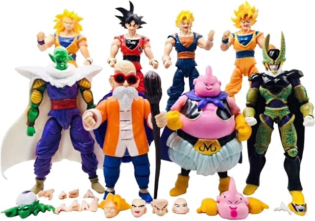 Amazon L Oga おもちゃセット ドラゴンボール 8個セット Dbz Toys アニメ 孫悟空 ベジータ ピッコロ ジン ブー カカカトラット スーパーヒーロー アクションフィギュア ギフトに最適 ロボット 子ども向けフィギュア おもちゃ