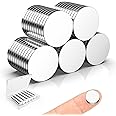 Strong Magnets, Caturledas 50 Pack 18x2 mm Small Round Magnetic Rare Earth Neodymium Fridge Magnet for Home Kitchen Office School Dry Erase Board Whiteboard, Silver