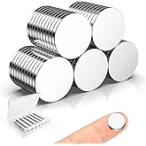 Strong Magnets, Caturledas 50 Pack 18x2 mm Small Round Magnetic Rare Earth Neodymium Fridge Magnet for Home Kitchen Office School Dry Erase Board Whiteboard, Silver