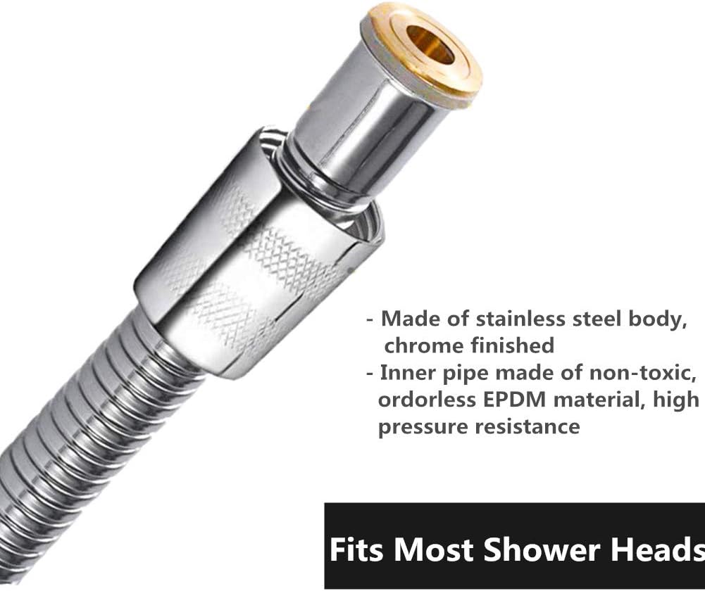 DIKER Shower Flexible Stainless Steel Hose, Replacement Shower Pipe