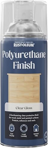 Rust-Oleum Polyurethane Varnish Spray 400ml Clear Gloss Interior Wood Metal view 5