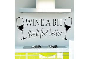 Blinggo WINE A BIT you'll feel better Quote Letter Wall Sticker Decal Home Arts Dinning Kitchen Lounge Decor Wall Decoration